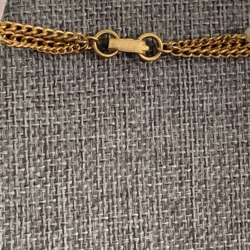 Two Gold Tone Necklaces - faux pearl & Adjustable Necklace‎ - Picture 5 of 8